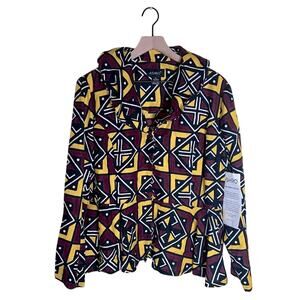 NWT ASHRO Multicolor Patterned peplum style blouse XL
